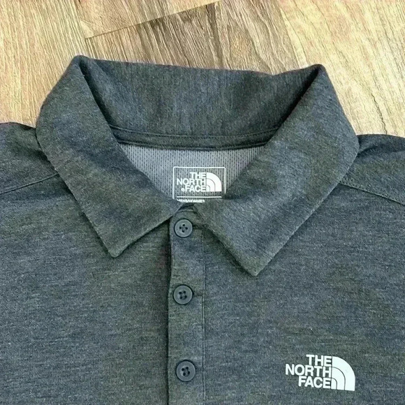 The North Face FlashDry Polo Shirt Men’s M Gray Performance Wicking Outdoor - Picture 3 of 14